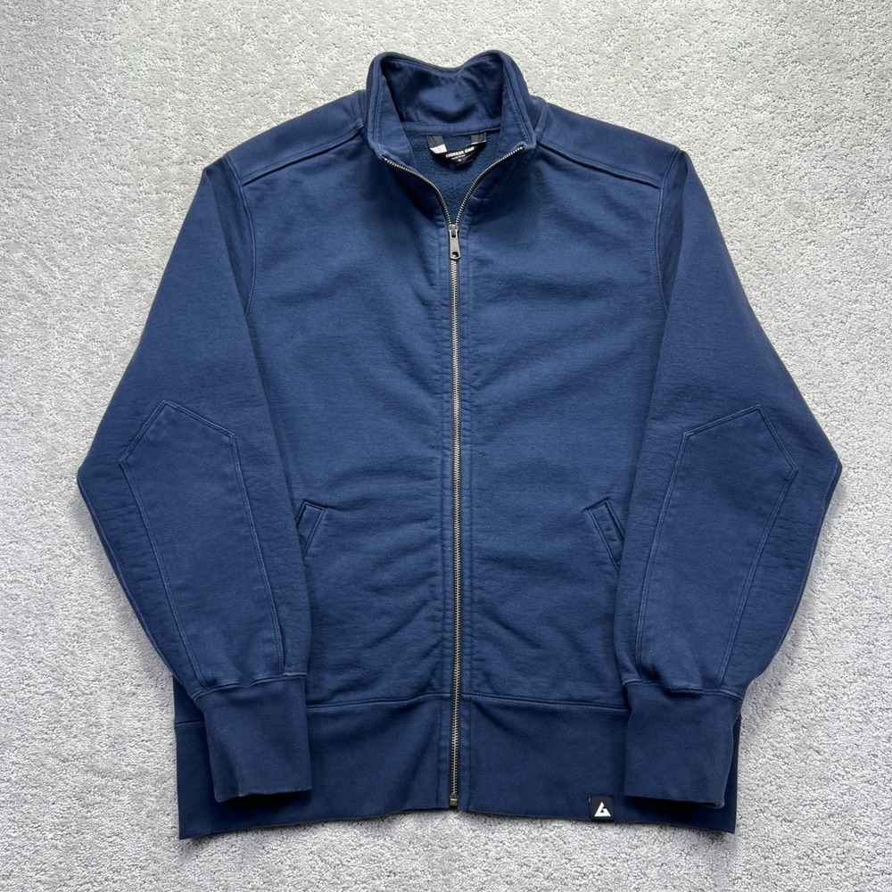 American Giant Sweatshirt Mens XL Blue Full Zip Mock Neck Cotton Made in USA